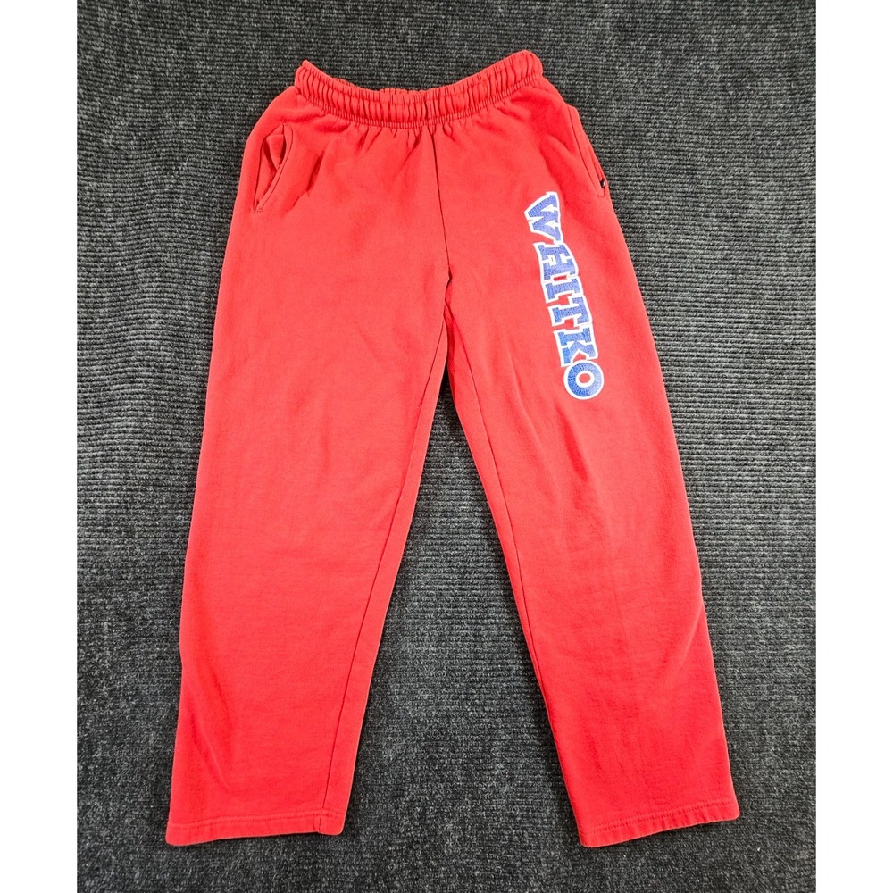 Vintage Pennant Sportswear Sweatpant Mens Small Red Whitko Fleece Lined Elastic